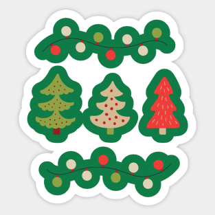 Christmas Trees and Lights Holiday Season Sticker